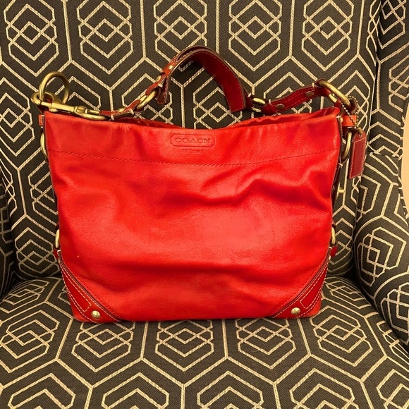 Coach Handbags - Red leather Coach hobo shoulder bag - perfect condition